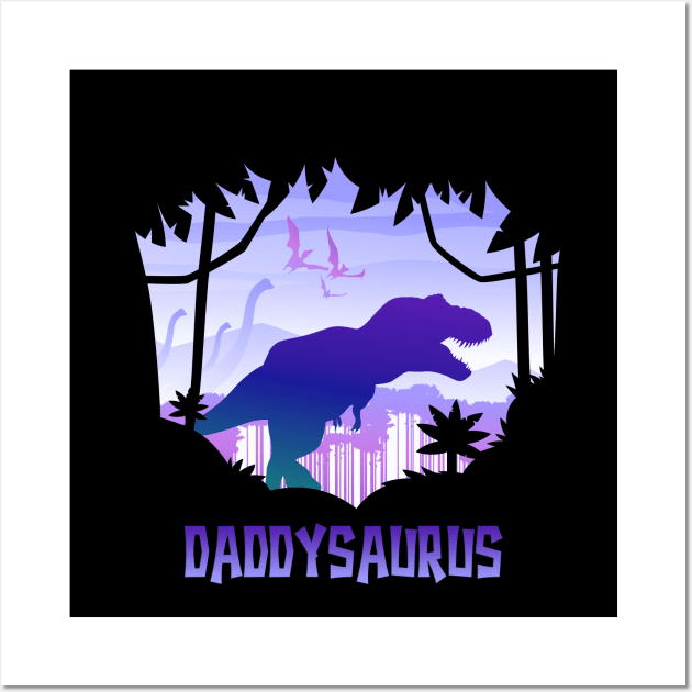 Daddysaurs T-Rex Daddy Saurus Matching Dinosaur Wall Art by PinkyTree